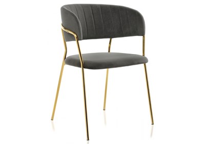 Стул на металлокаркасе Kamelia dark blue / gold - комплект из 4 шт 15320-mwdvl