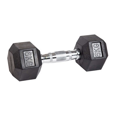 Гантель гексагональная обрезиненная PROFI-FIT  6 кг арт-um4eruywp4yp-tmzspr