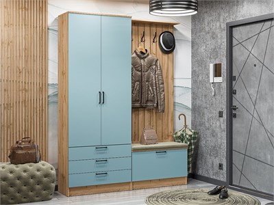 Прихожая  Стиль-03, каркас ЛДСП  Дуб Вотан, фасад ЛДСП  Grey-green In 2S,  2110*1600*380 sppr5VVTtoAR64965