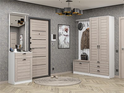 Прихожая  Стиль-04, каркас ЛДСП  Белый, фасад МДФ  Cappuccino Veralinga,  2110*2200*380 sppr5VVTtoAR59909