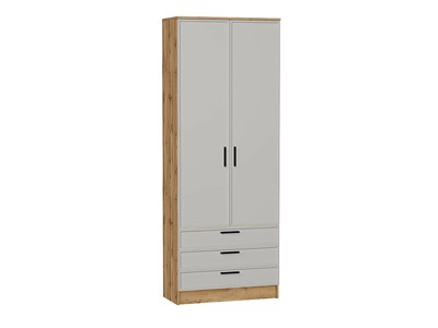 Шкаф двухстворчатый Стиль ШК-803 с ящиками Дуб Вотан, Grey Silk, Фрейм sppr5VVTtoAR74508