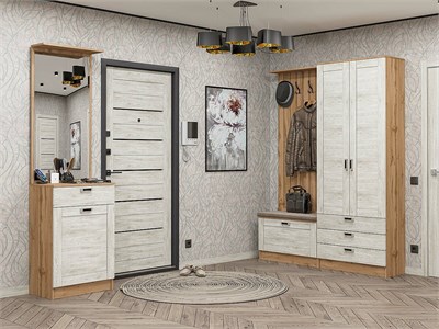 Прихожая  Стиль-04, каркас ЛДСП  Дуб Вотан, фасад МДФ  Nordic Oak,  2110*2200*380 sppr5VVTtoAR59912