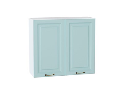 Кухонный  Шкаф верхний с 2-мя дверцами Ницца Белый, Голубой, 720, 800, каркас ЛДСП  Белый, фасад МДФ  Голубой,  716*800*318 sppr5VVTtoAR54726