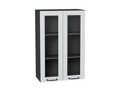 Кухонный  Шкаф верхний с 2-мя остекленными дверцами Ницца Graphite, Blanco, 920, 600, Moru, каркас ЛДСП  Graphite, фасад МДФ/Стекло  Blanco,  920*600*318 sppr5VVTtoAR67431