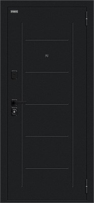 Дверь входная  205*96 Bravo R Борн/SBlack, Букле черное/Bianco Melinga, Левое sp2510BR_033-2539