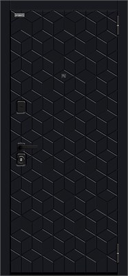 Дверь входная  205*96 Bravo R Кьюб (RBE), Total Black/Super White, Правое sp2510BR_033-2240