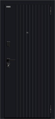 Дверь входная  205*86 Bravo R Граффити-32/SBlack, Black Shell/White Pro, Левое sp2510BR_033-2454