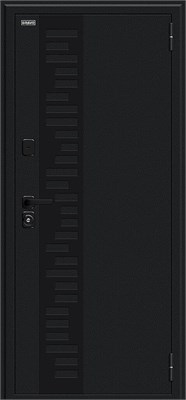 Дверь входная уличная от -45 до +40 гр С, 205*96 Bravo  Thermo Техно Д2/SBlack, Букле черное/White Silk, Правое sp2510BR_033-2665