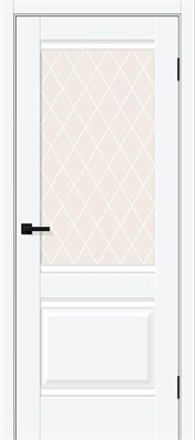 Межкомнатная дверь 200*60, Прима-3, White Silk / White Сrystal , ПЭТ sp2510BR_169-0341