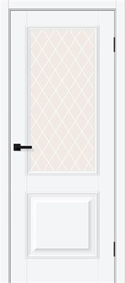 Межкомнатная дверь 200*90, Классик-13, White Silk / White Сrystal , ПЭТ sp2510BR_169-0152