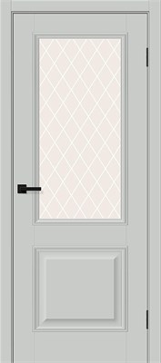 Межкомнатная дверь 200*60, Классик-13, Grey Silk / White Сrystal , ПЭТ sp2510BR_169-0477