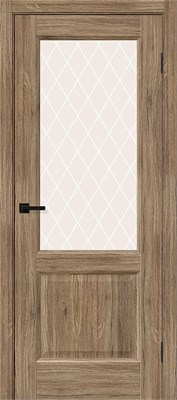 Межкомнатная дверь 200*70, Неоклассик-33, Original Oak / White Сrystal , Эко Шпон sp2510BR_153-1396