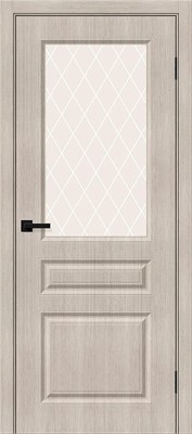 Межкомнатная дверь 200*90, Скинни-15, Cappuccino Melinga / White Сrystal , Эко Шпон sp2510BR_153-7477