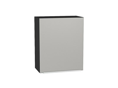 Шкаф верхний с 1-ой дверцей Фьюжн Graphite, Silky Light Grey, 720, 600 В*Ш*Г 716*600*320, фасад МДФ  Silky Light Grey, корпус  Graphite ms2510VVT_66603