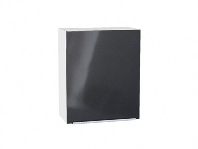 Шкаф верхний с 1-ой дверцей Фьюжн Белый, Anthracite, 720, 600 В*Ш*Г 716*600*320, фасад МДФ  Anthracite, корпус  Белый ms2510VVT_41516