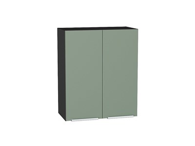 Шкаф верхний с 2-мя дверцами Фьюжн Graphite, Silky Mint, 720, 600 В*Ш*Г 716*600*320, фасад МДФ  Silky Mint, корпус  Graphite ms2510VVT_52040