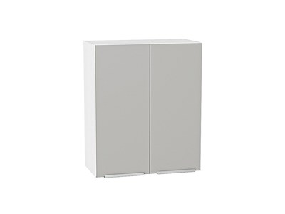 Шкаф верхний с 2-мя дверцами Фьюжн Белый, Silky Light Grey, 720, 600 В*Ш*Г 716*600*320, фасад МДФ  Silky Light Grey, корпус  Белый ms2510VVT_66610