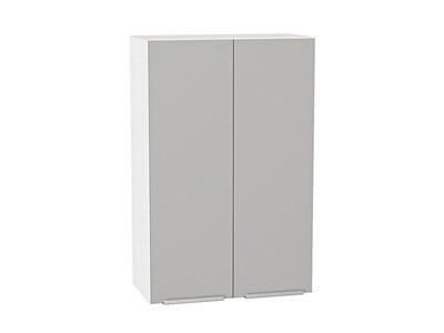 Шкаф верхний с 2-мя дверцами Фьюжн Белый, Silky Light Grey, 920, 600 В*Ш*Г 920*600*320, фасад МДФ  Silky Light Grey, корпус  Белый ms2510VVT_66612