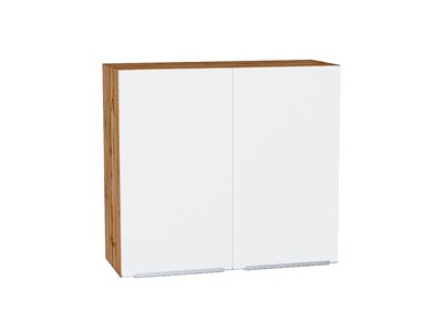 Шкаф верхний с 2-мя дверцами Фьюжн Дуб Вотан, Silky White, 720, 800 В*Ш*Г 716*800*320, фасад МДФ  Silky White, корпус  Дуб Вотан ms2510VVT_60810