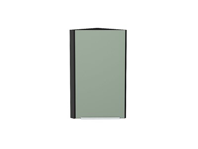Шкаф верхний торцевой Фьюжн Graphite, Silky Mint, 720 В*Ш*Г 716*300*306, фасад МДФ  Silky Mint, корпус  Graphite ms2510VVT_52072