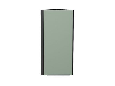 Шкаф верхний торцевой Фьюжн Graphite, Silky Mint, 920 В*Ш*Г 920*300*306, фасад МДФ  Silky Mint, корпус  Graphite ms2510VVT_52081