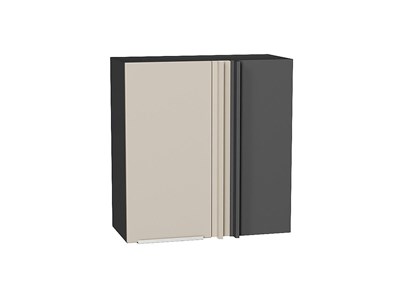 Шкаф верхний прямой угловой Фьюжн Graphite, Cream Silk, 720 В*Ш*Г 716*700*345, фасад МДФ  Cream Silk, корпус  Graphite ms2510VVT_71889