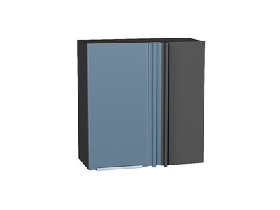 Шкаф верхний прямой угловой Фьюжн Graphite, Silky Blue, 720, 700 В*Ш*Г 716*700*345, фасад МДФ  Silky Blue, корпус  Graphite ms2510VVT_60150