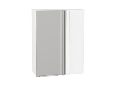 Шкаф верхний прямой угловой Фьюжн Белый, Silky Light Grey, 920 В*Ш*Г 920*700*345, фасад МДФ  Silky Light Grey, корпус  Белый ms2510VVT_66569