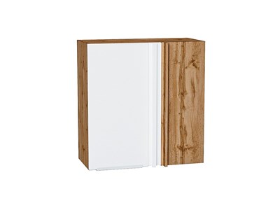 Шкаф верхний прямой угловой Фьюжн Дуб Вотан, Silky White, 720 В*Ш*Г 716*700*345, фасад МДФ  Silky White, корпус  Дуб Вотан ms2510VVT_60679