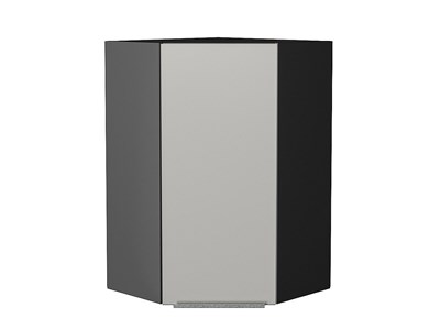 Шкаф верхний угловой Фьюжн Graphite, Silky Light Grey, 920 В*Ш*Г 920*600*600, фасад МДФ  Silky Light Grey, корпус  Graphite ms2510VVT_66634