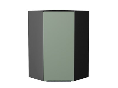 Шкаф верхний угловой Фьюжн Graphite, Silky Mint, 920 В*Ш*Г 920*600*600, фасад МДФ  Silky Mint, корпус  Graphite ms2510VVT_52098