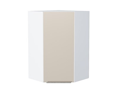Шкаф верхний угловой Фьюжн Белый, Cream Silk, 920 В*Ш*Г 920*600*600, фасад МДФ  Cream Silk, корпус  Белый ms2510VVT_71910