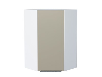 Шкаф верхний угловой Фьюжн Белый, Silky Grey, 920 В*Ш*Г 920*600*600, фасад МДФ  Silky Grey, корпус  Белый ms2510VVT_52095