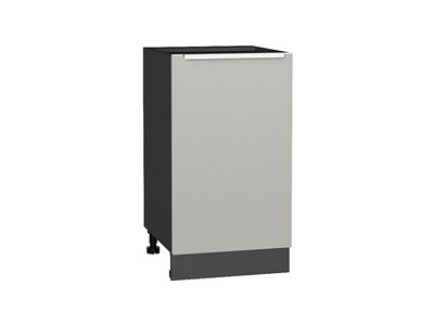 Шкаф нижний с 1-ой дверцей Фьюжн Graphite, Silky Light Grey, 450 В*Ш*Г 816*450*480, фасад МДФ  Silky Light Grey, корпус  Graphite ms2510VVT_66673