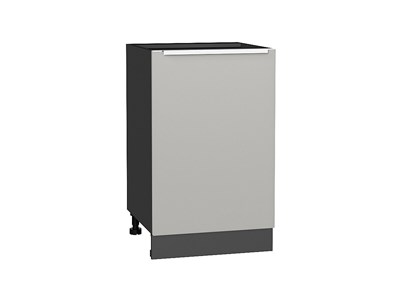 Шкаф нижний с 1-ой дверцей Фьюжн Graphite, Silky Light Grey, 500 В*Ш*Г 816*500*480, фасад МДФ  Silky Light Grey, корпус  Graphite ms2510VVT_66674