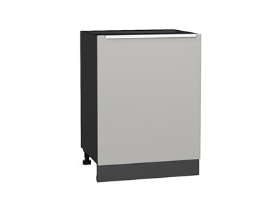Шкаф нижний с 1-ой дверцей Фьюжн Graphite, Silky Light Grey, 600 В*Ш*Г 816*600*480, фасад МДФ  Silky Light Grey, корпус  Graphite ms2510VVT_66675