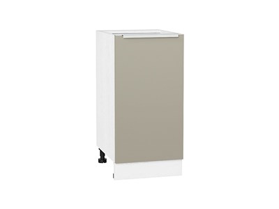 Шкаф нижний с 1-ой дверцей Фьюжн Белый, Silky Grey, 400 В*Ш*Г 816*400*480, фасад МДФ  Silky Grey, корпус  Белый ms2510VVT_52166
