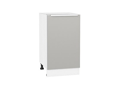 Шкаф нижний с 1-ой дверцей Фьюжн Белый, Silky Light Grey, 450 В*Ш*Г 816*450*480, фасад МДФ  Silky Light Grey, корпус  Белый ms2510VVT_66658