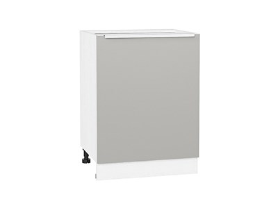 Шкаф нижний с 1-ой дверцей Фьюжн Белый, Silky Light Grey, 600 В*Ш*Г 816*600*480, фасад МДФ  Silky Light Grey, корпус  Белый ms2510VVT_66660