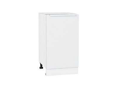 Шкаф нижний с 1-ой дверцей Фьюжн Белый, Silky White, 450 В*Ш*Г 816*450*480, фасад МДФ  Silky White, корпус  Белый ms2510VVT_52159