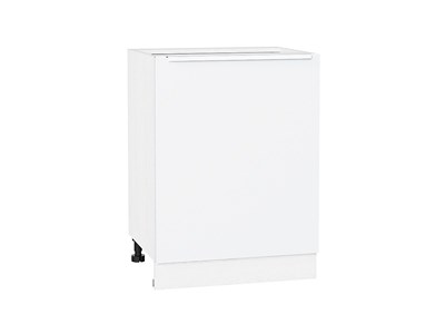 Шкаф нижний с 1-ой дверцей Фьюжн Белый, Silky White, 600 В*Ш*Г 816*600*480, фасад МДФ  Silky White, корпус  Белый ms2510VVT_52161