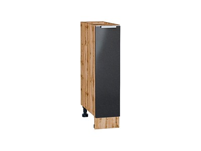 Шкаф нижний с 1-ой дверцей Фьюжн Дуб Вотан, Anthracite, 200 В*Ш*Г 816*200*480, фасад МДФ  Anthracite, корпус  Дуб Вотан ms2510VVT_66199