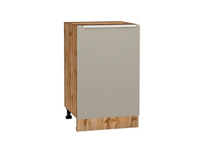 Шкаф нижний с 1-ой дверцей Фьюжн Дуб Вотан, Silky Grey, 500 В*Ш*Г 816*500*480, фасад МДФ  Silky Grey, корпус  Дуб Вотан ms2510VVT_60975