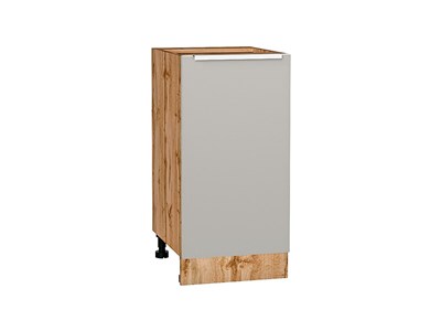 Шкаф нижний с 1-ой дверцей Фьюжн Дуб Вотан, Silky Light Grey, 400 В*Ш*Г 816*400*480, фасад МДФ  Silky Light Grey, корпус  Дуб Вотан ms2510VVT_66664