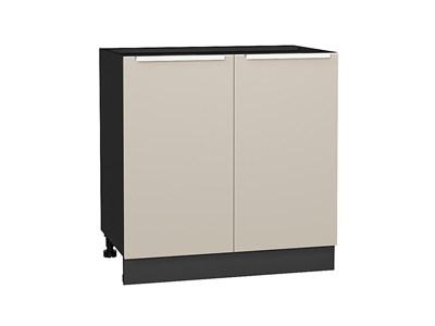 Шкаф нижний с 2-мя дверцами Фьюжн Graphite, Cream Silk, 800 В*Ш*Г 816*800*480, фасад МДФ  Cream Silk, корпус  Graphite ms2510VVT_72004