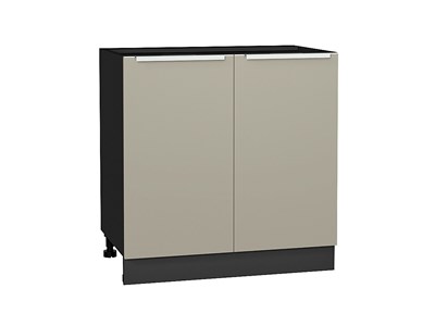 Шкаф нижний с 2-мя дверцами Фьюжн Graphite, Silky Grey, 800 В*Ш*Г 816*800*480, фасад МДФ  Silky Grey, корпус  Graphite ms2510VVT_52217