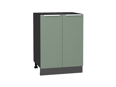 Шкаф нижний с 2-мя дверцами Фьюжн Graphite, Silky Mint, 600 В*Ш*Г 816*600*480, фасад МДФ  Silky Mint, корпус  Graphite ms2510VVT_52211