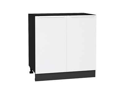 Шкаф нижний с 2-мя дверцами Фьюжн Graphite, Silky White, 800 В*Ш*Г 816*800*480, фасад МДФ  Silky White, корпус  Graphite ms2510VVT_52215
