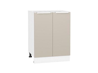 Шкаф нижний с 2-мя дверцами Фьюжн Белый, Cream Silk, 600 В*Ш*Г 816*600*480, фасад МДФ  Cream Silk, корпус  Белый ms2510VVT_71985