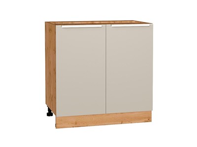 Шкаф нижний с 2-мя дверцами Фьюжн Дуб Вотан, Cream Silk, 800 В*Ш*Г 816*800*480, фасад МДФ  Cream Silk, корпус  Дуб Вотан ms2510VVT_71995